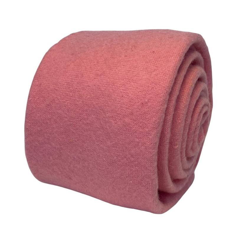 Einfarbige Korallorange Pinke Herrenkrawatte Aus 100% Wolle Von Friedrich Thomas Ft3460 von FrederickThomas