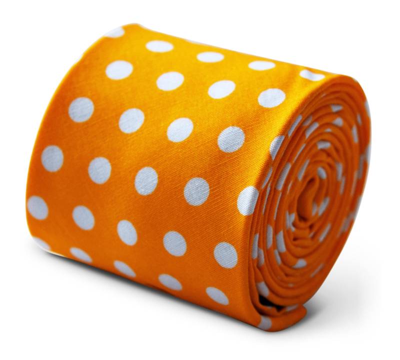 Friedrich Thomas Krawatte Aus 100% Baumwolle in Gold Und Weiß Tupfendesign Ft3387 von FrederickThomas