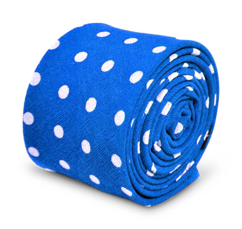 Friedrich Thomas Krawatte Aus 100% Baumwolle in Royalblau Mit Polka Spots Ft3349 von FrederickThomas