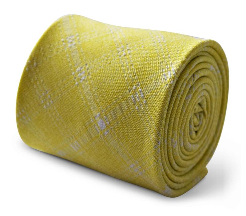 Gelb-Weiß Karierte Leinenkrawatte Von Friedrich Thomas Ft3370 von FrederickThomas