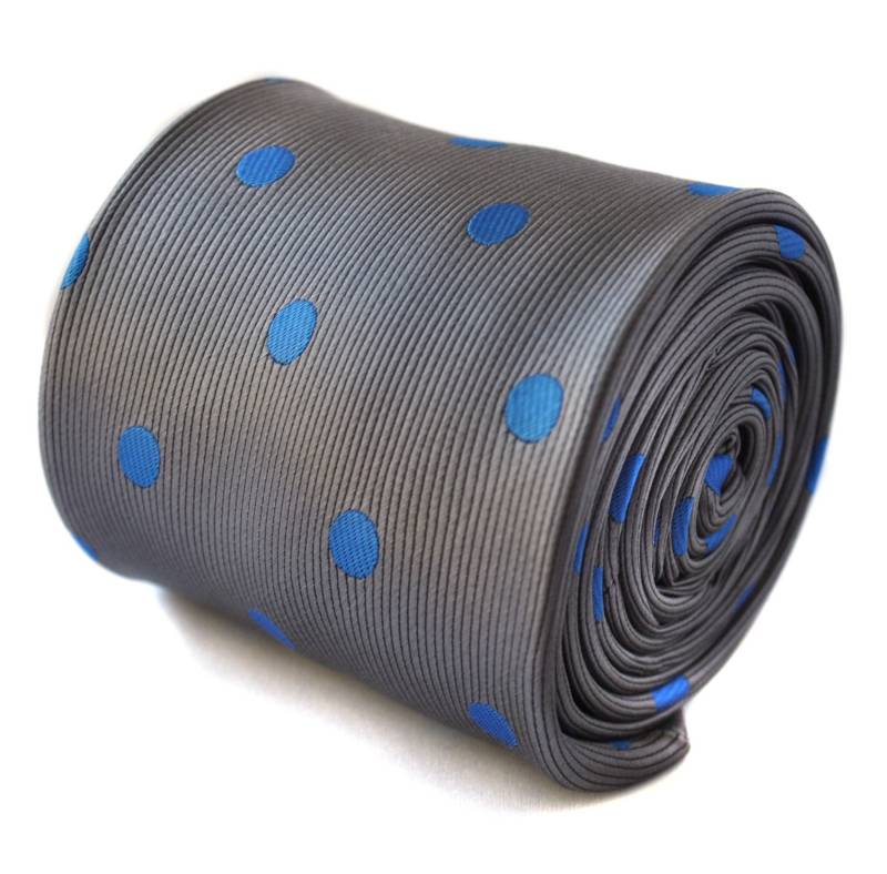 Grau-Königsblaue Krawatte Mit Tupfen Von Friedrich Thomas Ft1463 von FrederickThomas