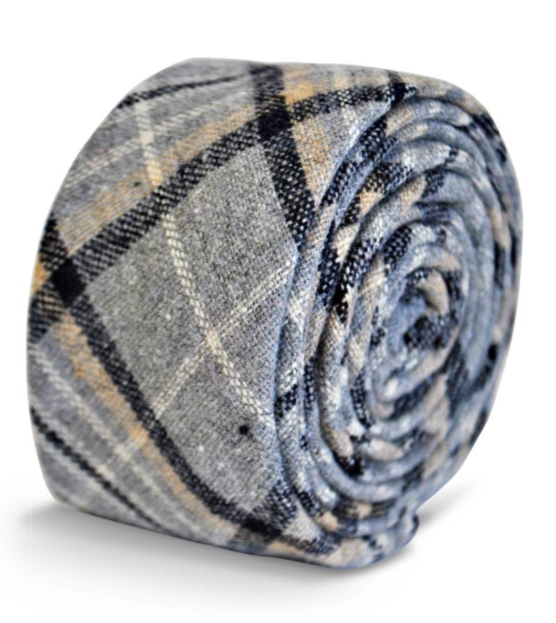 Grau-Schwarze Krawatte Im Karostil Aus Wolle Von Friedrich Thomas Ft3119 von FrederickThomas