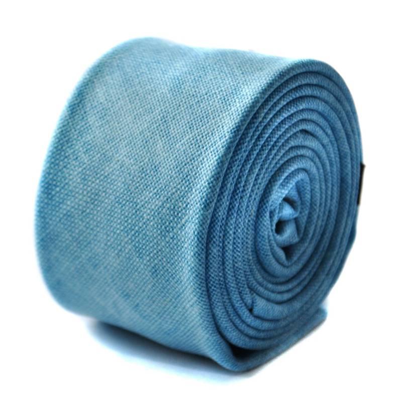 Himmelblaue Krawatte Mit Leinenstruktur Von Friedrich Thomas Ft1646 von FrederickThomas
