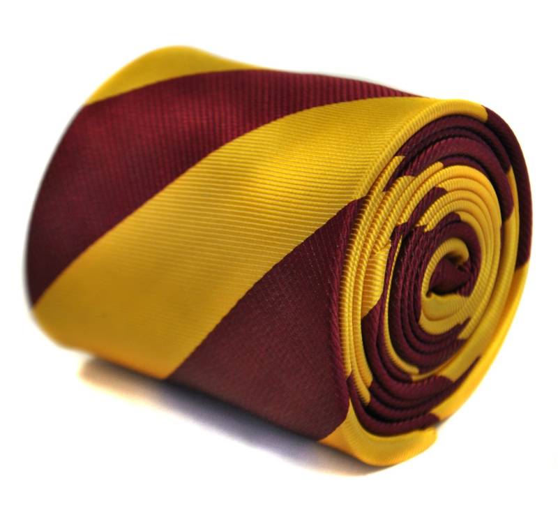 Kastanienbraun Und Gelbgold Barber Striped Design Mit Blumenmuster Auf Der Rückseite Von Friedrich Thomas Ft2160 von FrederickThomas