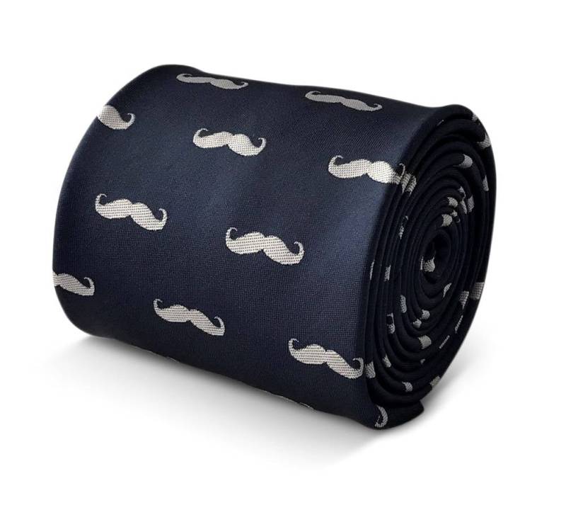 Krawatte Navy Mit Moustache Motiv Movember By Friedrich Thomas Ft3450 Mustache von FrederickThomas