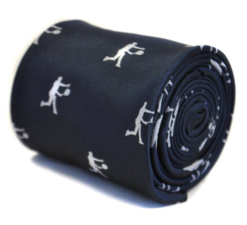 Navy Blue Krawatte Gesticktes Tennis Player Design, Blumenakzent von FrederickThomas