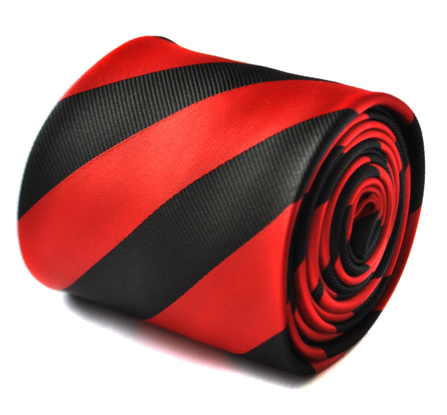 Rot-Schwarz Gestreifte Krawatte Mit Signatur-Blumenmuster Auf Der Rückseite Von Friedrich Thomas Ft1686 Black & Red Wedding Rot-Schwarz Gestreifte Krawatte Mit Signatur-Blumenmuster Auf Der Rückseite Von Friedrich Thomas Ft1686 Black & Red Wedding von FrederickThomas