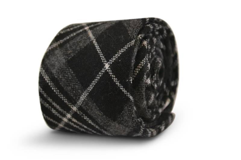 Schwarz-Weiß Karierte Tweedkrawatte Von Friedrich Thomas Ft3537 von FrederickThomas