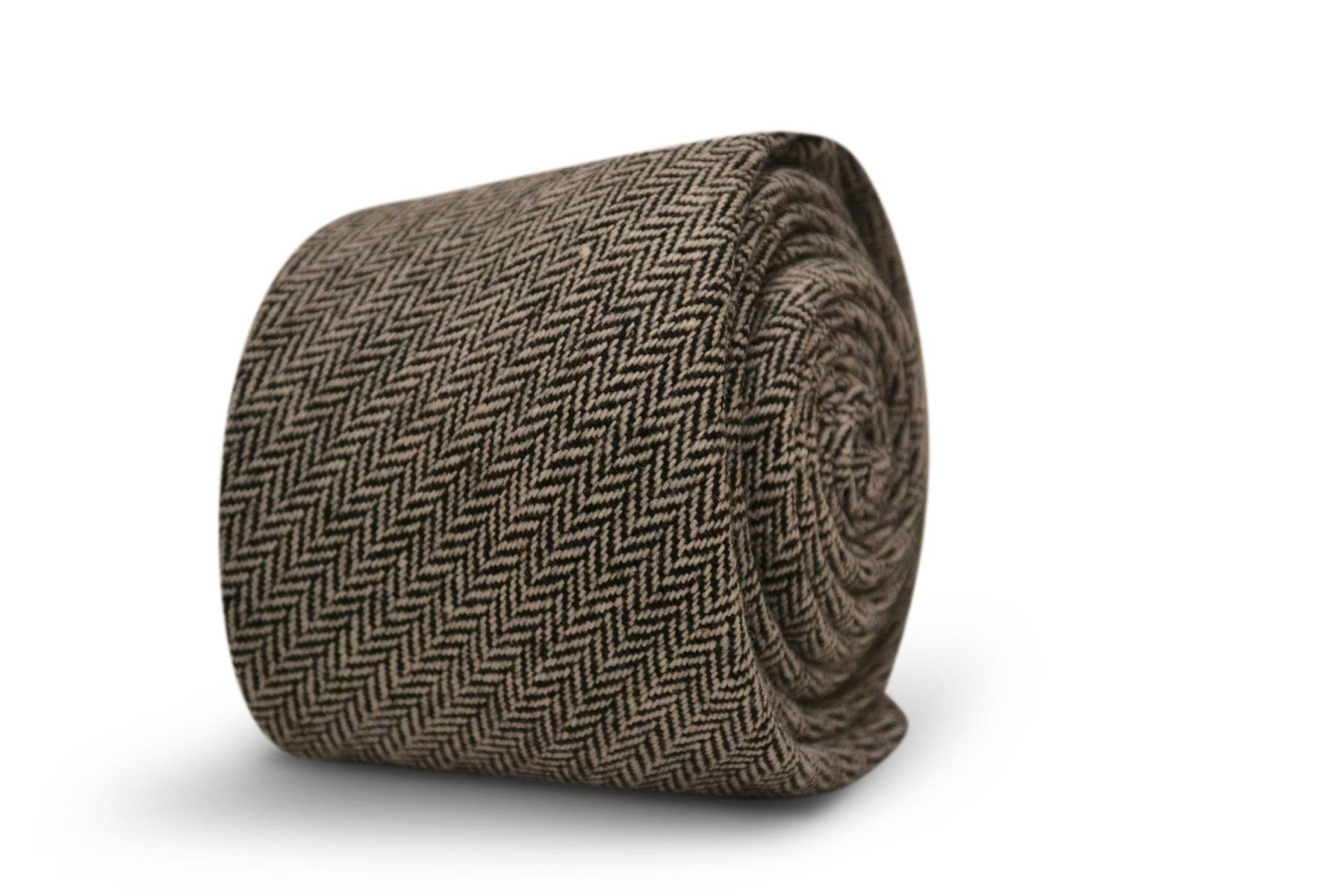 Schwarz-Weiße Krawatte Mit Fischgrätenmuster Von Friedrich Thomas Ft3498 von FrederickThomas