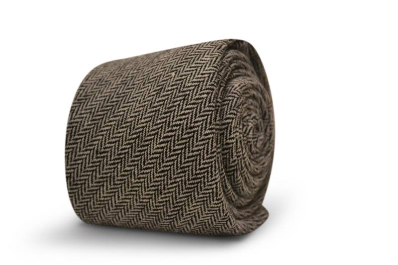 Schwarz-Weiße Krawatte Mit Fischgrätenmuster Von Friedrich Thomas Ft3498 von FrederickThomas