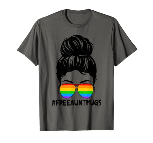 Free Aunt Hugs Damen-Haarknoten, unordentlich, Regenbogenfarben, LGBT Pride T-Shirt Free Aunt Hugs Damen-Haarknoten, unordentlich, Regenbogenfarben, LGBT Pride T-Shirt von Free Aunt Hugs Women Messy Bun Sunglasses Rainbow