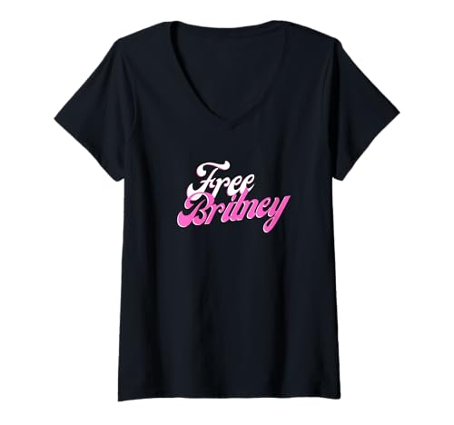 Damen Freie Britney-Bewegung, #freebritney, # Free Britney T-Shirt mit V-Ausschnitt Damen Freie Britney-Bewegung, #freebritney, # Free Britney T-Shirt mit V-Ausschnitt von Free Britney, #freebritney, hashtag Free Britney
