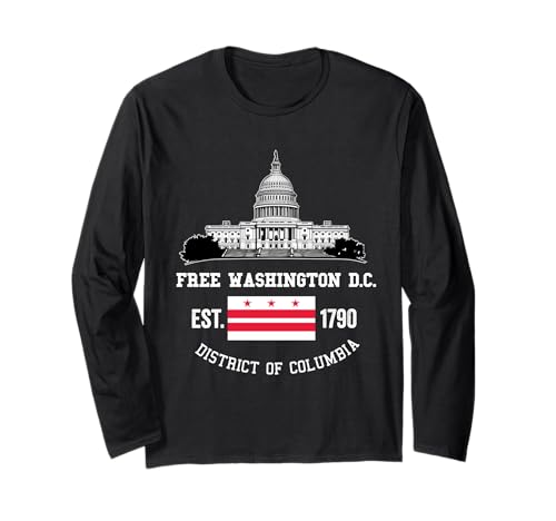Free DC Washington D.C. Flagge Capitol Hill Herren Damen Langarmshirt von Free DC Washington D.C.