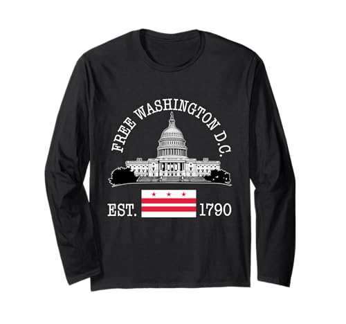 Free DC Washington D.C. Flagge Capitol Hill Herren Damen Langarmshirt von Free DC Washington D.C.