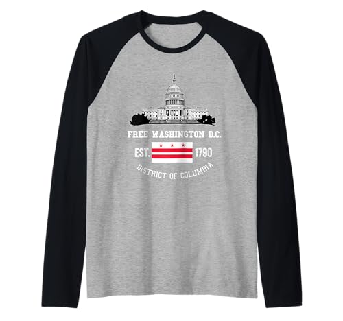 Free DC Washington D.C. Flagge Capitol Hill Herren Damen Raglan von Free DC Washington D.C.