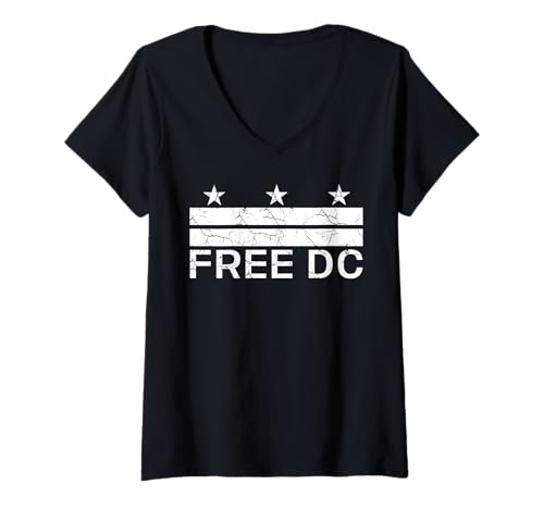 Damen Washington Free DC Grafik Free DC T-Shirt mit V-Ausschnitt Damen Washington Free DC Grafik Free DC T-Shirt mit V-Ausschnitt von Free DC shirt