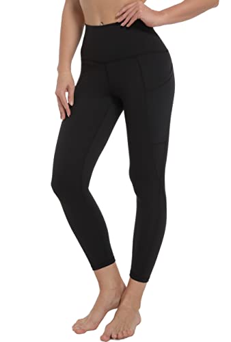 Free Leaper 7/8 Leggings Damen Hohe Taille Yogahose Länge mit Taschen Sporthose (Schwarz, 2XL) von Free Leaper