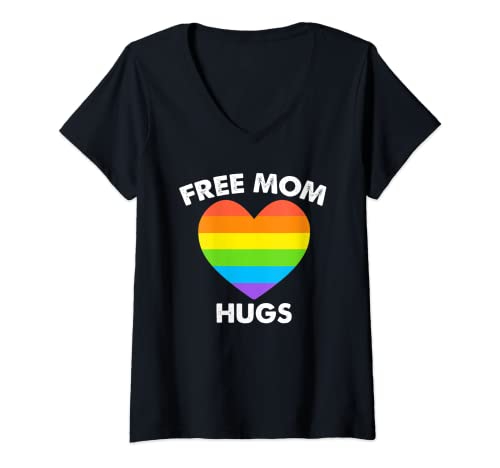 Damen Free Mom Hugs T-Shirt mit V-Ausschnitt Damen Free Mom Hugs T-Shirt mit V-Ausschnitt von Free Mom Hugs LGBT T-Shirts