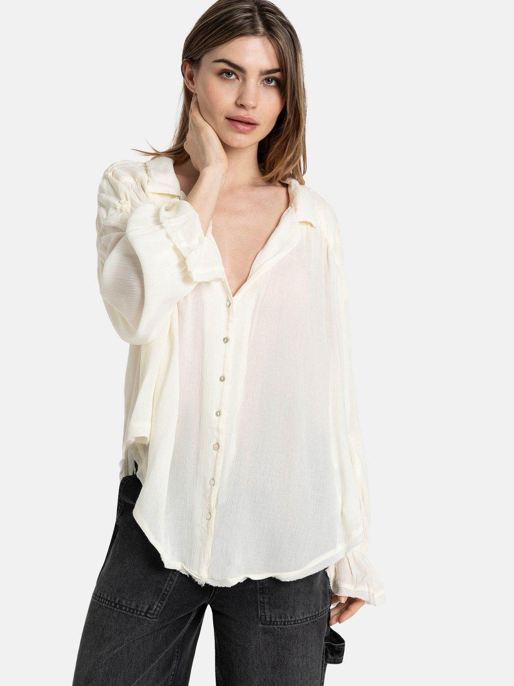 Free People Bluse Damen Viskose, weiß von Free People