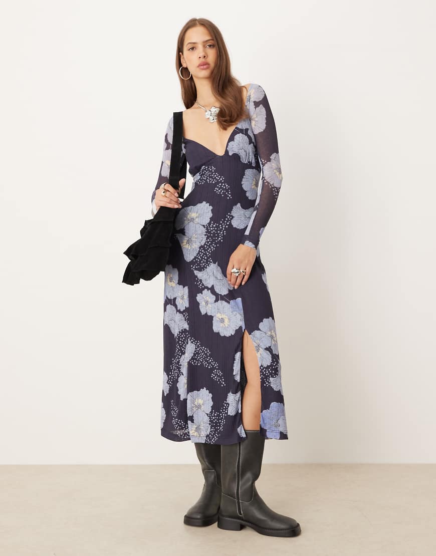 Free People - Calla - Midikleid in Himmelblau-Kombi von Free People