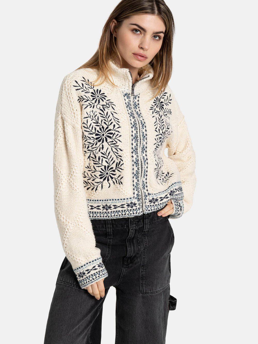 Free People Cardigan Damen Baumwolle gemustert, beige von Free People