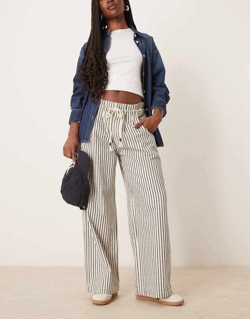 Free People - Dakota - Mehrfarbige, gestreifte Schlupfjeans mit elastischer Taille-Bunt von Free People