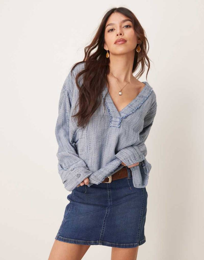 Free People - Daylight - Mini-Jeansrock in Helixblau von Free People