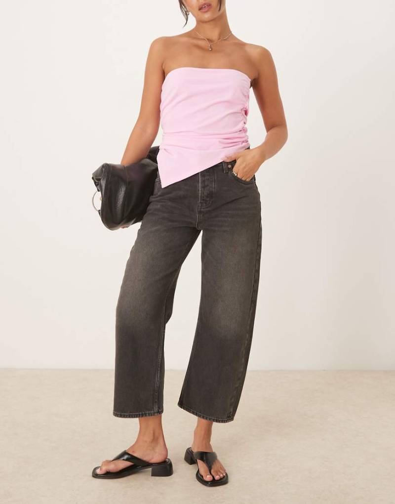 Free People - Deep Trance - Boyfriend-Jeans in verwaschenem Schwarz mit tiefem Bund von Free People