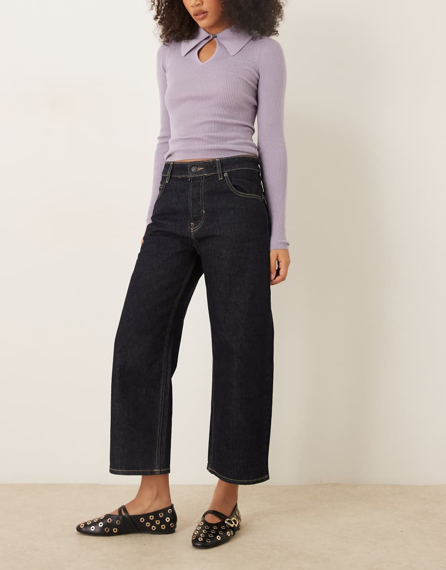 Free People - Deep Trance - Jeans in Rinse Blue mit tiefem Bund-Blau von Free People