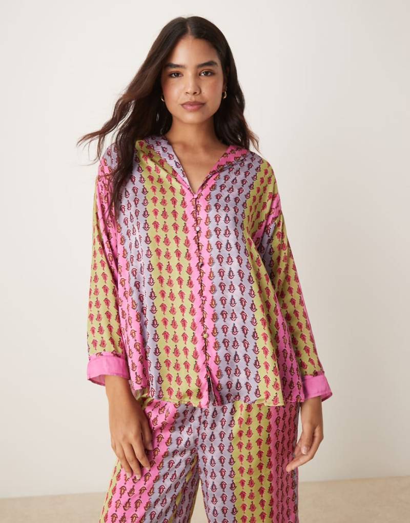 Free People - Dreamy Days - Pyjama aus mehrfarbigem Satin-Bunt von Free People
