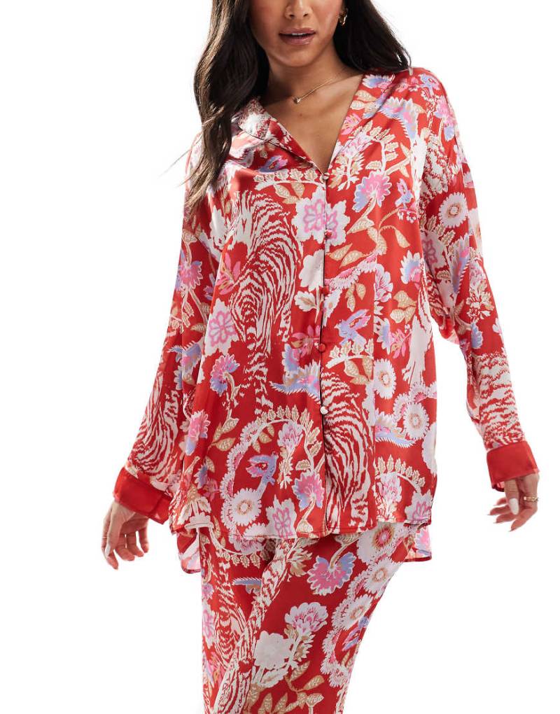 Free People - Dreamy Days - Pyjama in Rot-Bunt mit Muster von Free People