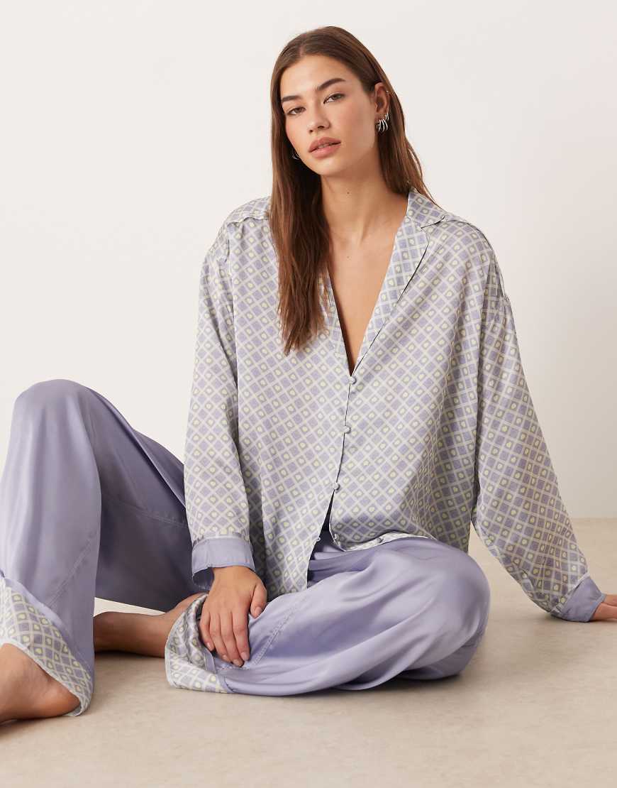 Free People - Dreamy Days - Pyjamaset in Limette-Kiwi-Kombi-Blau von Free People