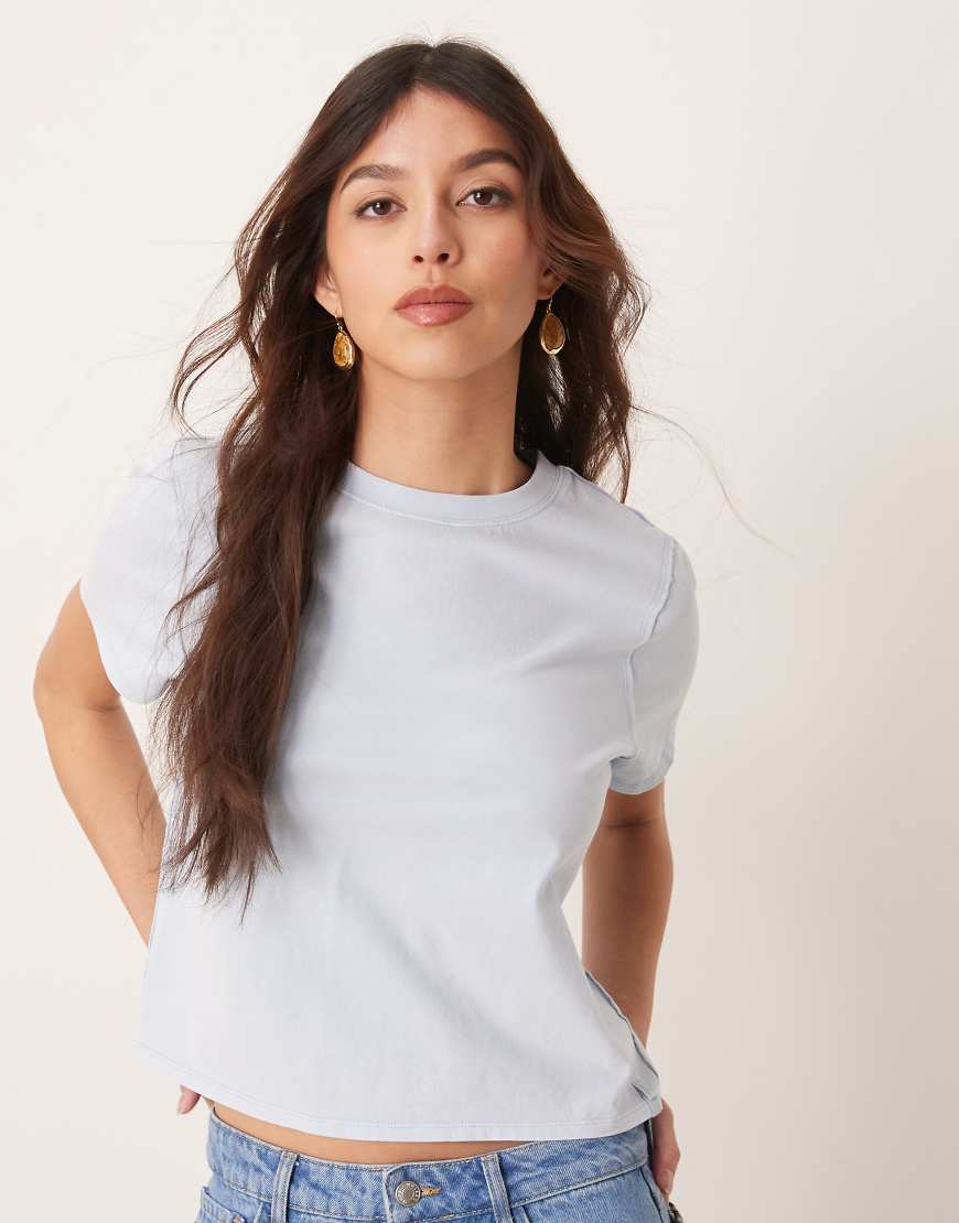 Free People - Everyday - Lockeres T-Shirt in Eisblau von Free People