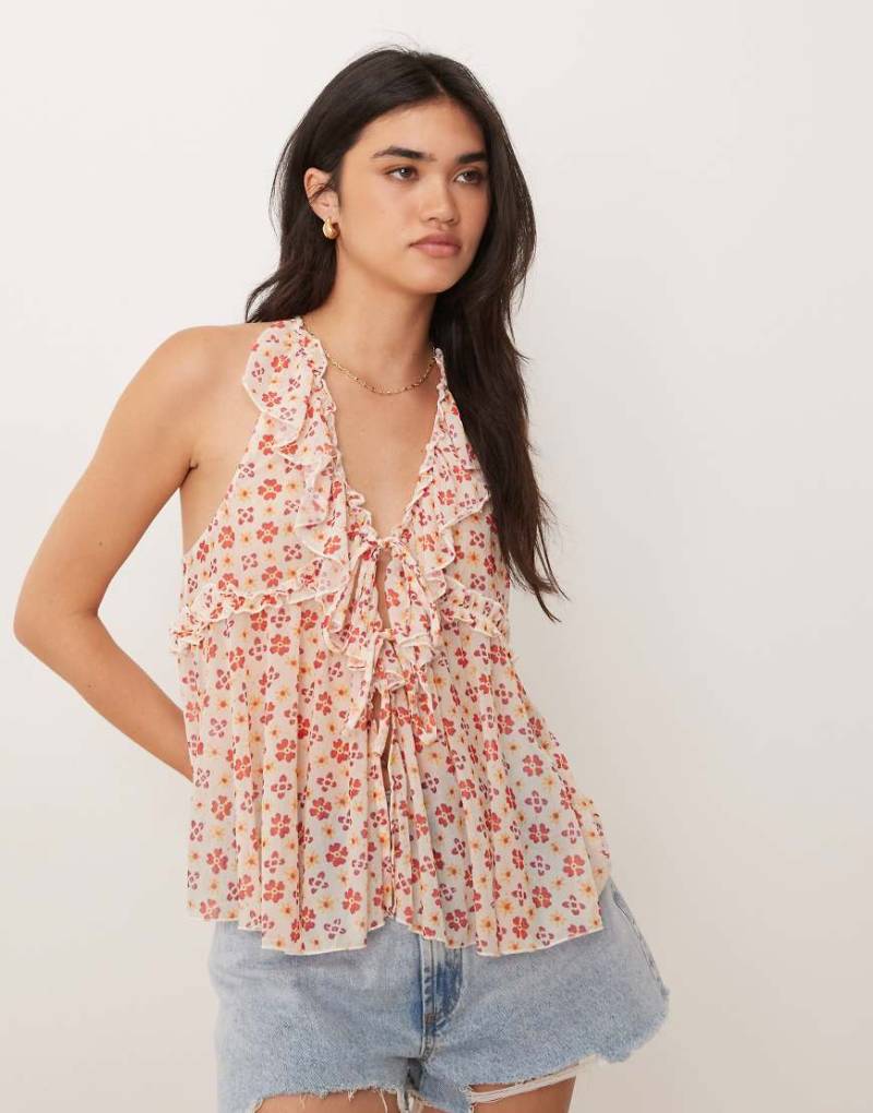 Free People - Fearless - Gestricktes Tanktop in Elfenbeinweiß-Kombi von Free People