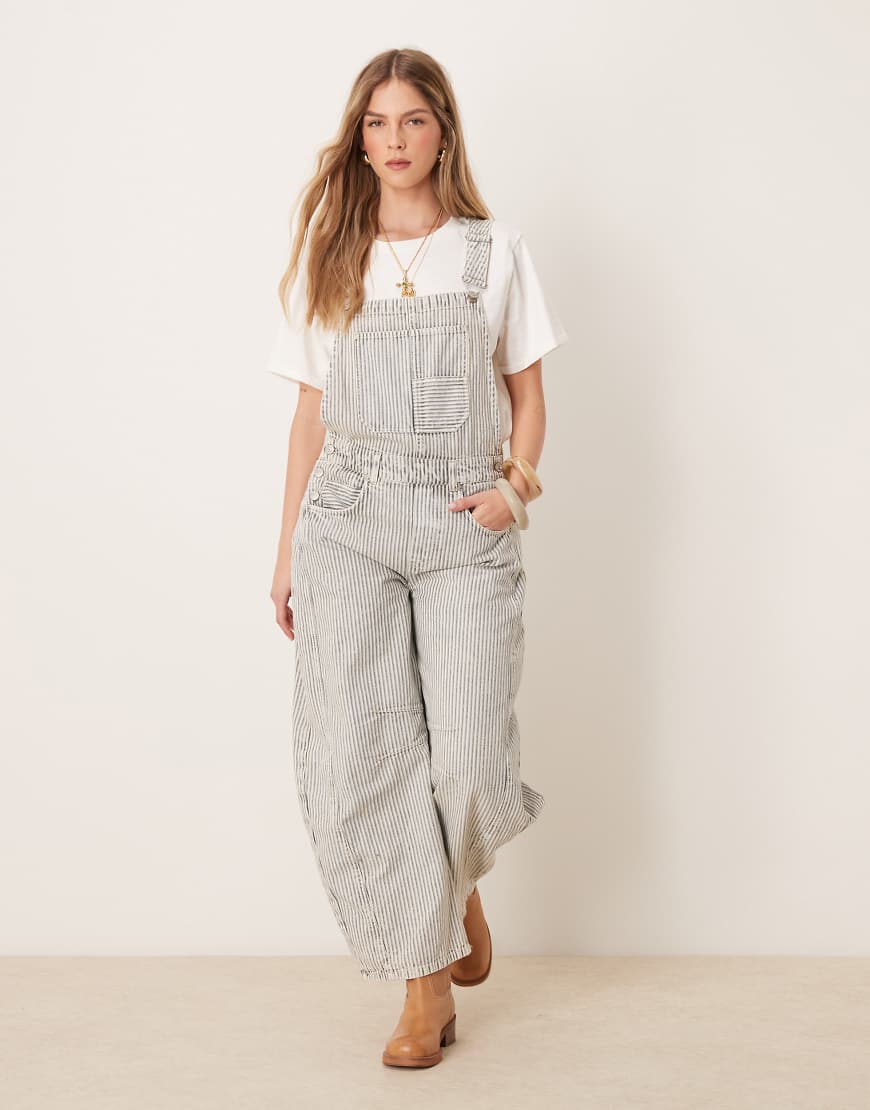 Free People - Good Luck - Mehrfarbig gestreifter Jeans-Overall-Bunt von Free People