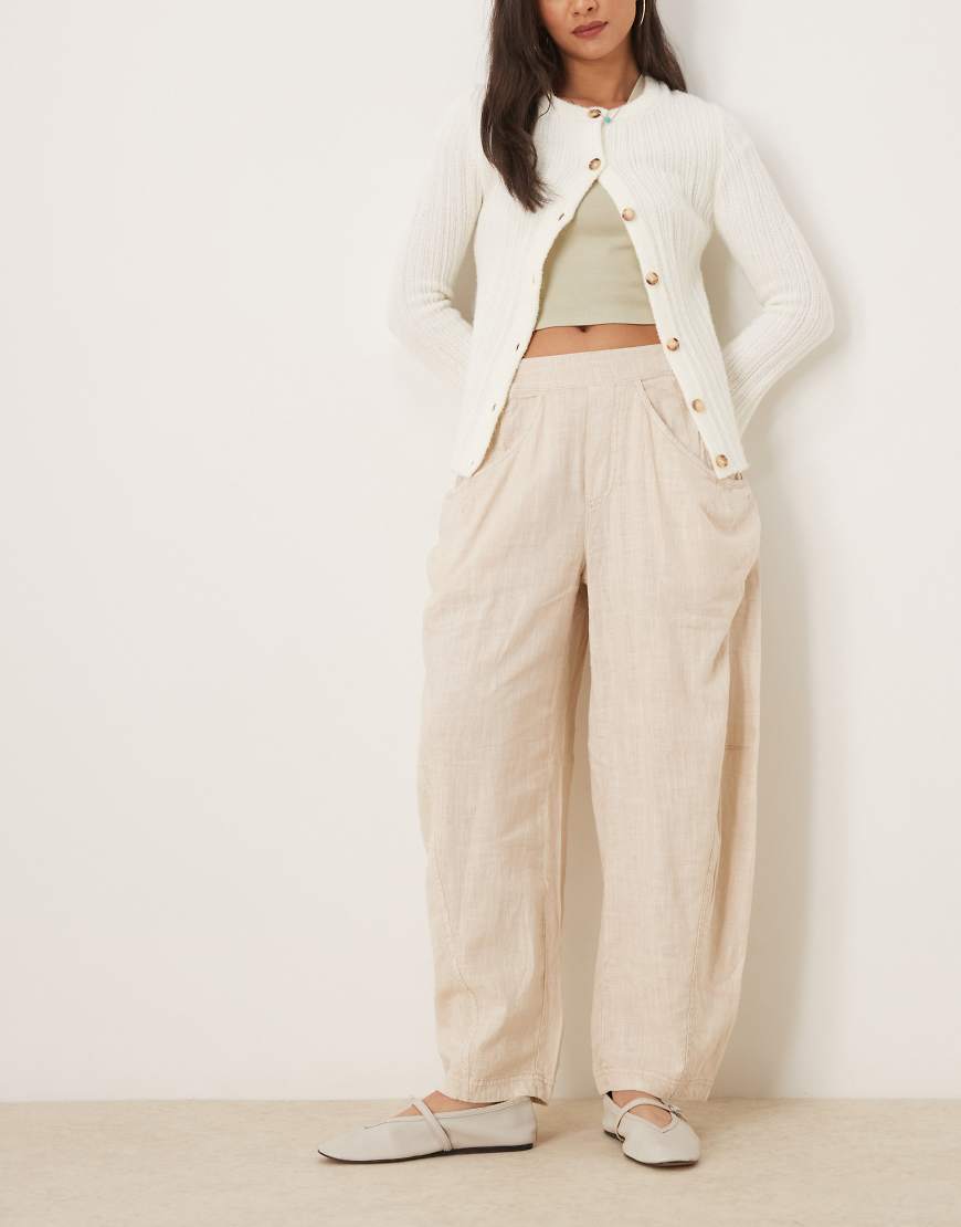 Free People - High Road - Barrel-Leg-Schlupfhose in Birkenbeige-Neutral Free People - High Road - Barrel-Leg-Schlupfhose in Birkenbeige-Neutral von Free People