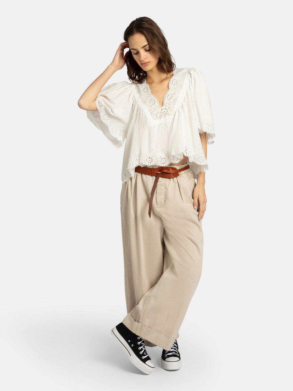 Free People Hose Damen Baumwolle, sand von Free People