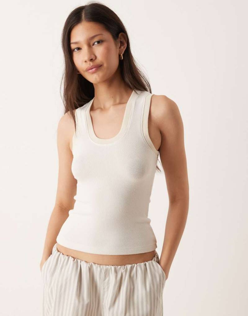 Free People - Longer Days - Tanktop in Steinkraut-Weiß von Free People