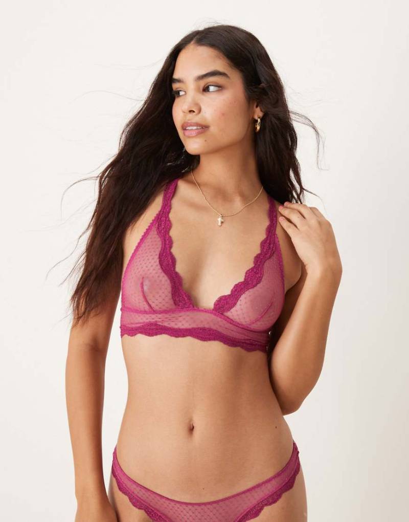 Free People - Midweek - Longline-BH in Magenta, Kombiteil-Rosa von Free People