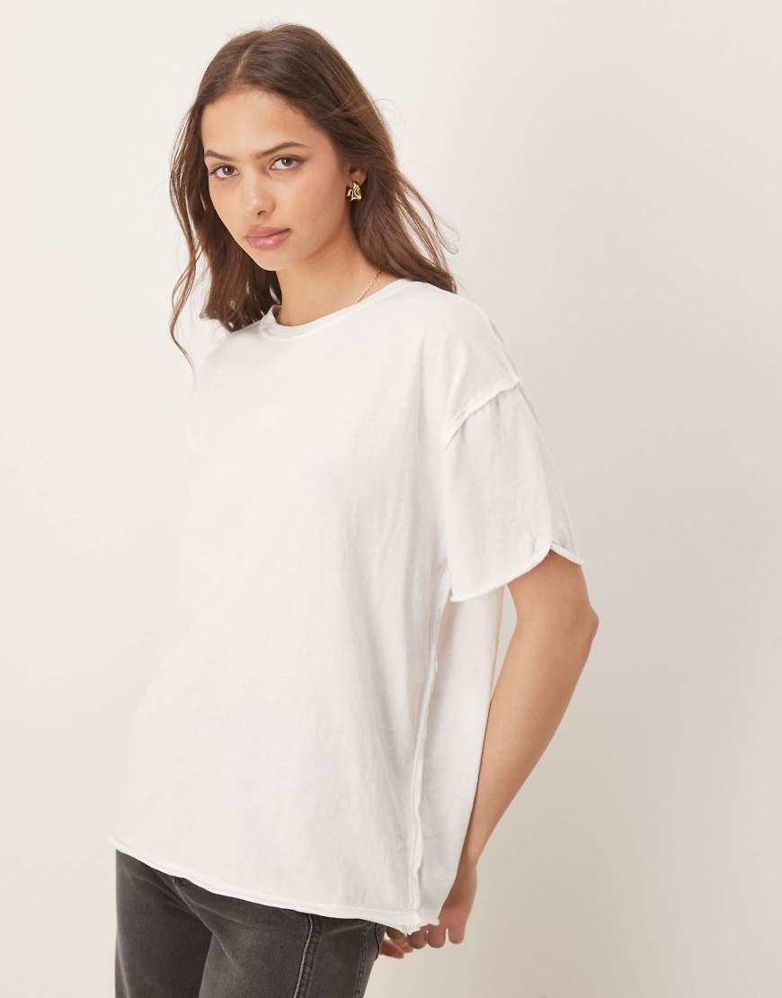 Free People - Nina - Oversize-T-Shirt in Sand Dollar-Grau von Free People