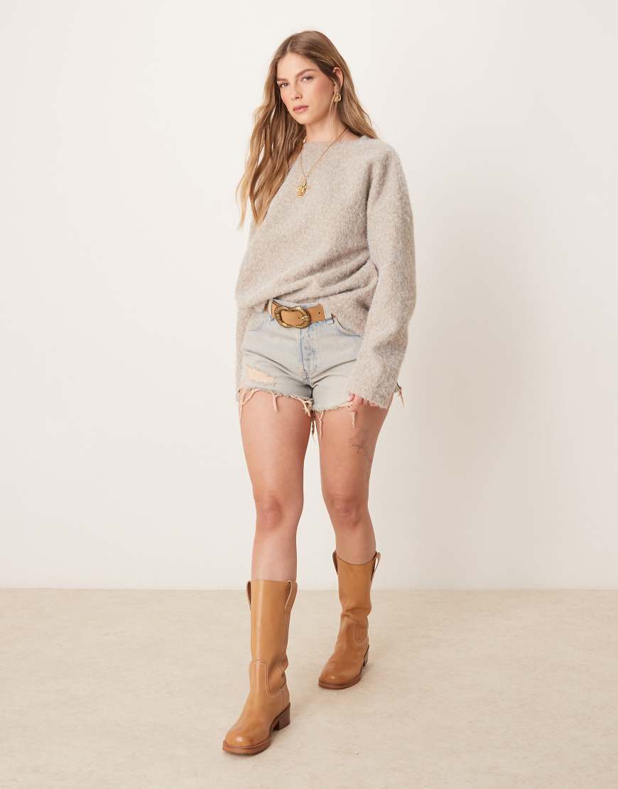 Free People - Now or Never - Jeansshorts in stark verschlissenem Blau und Used-Look Free People - Now or Never - Jeansshorts in stark verschlissenem Blau und Used-Look von Free People