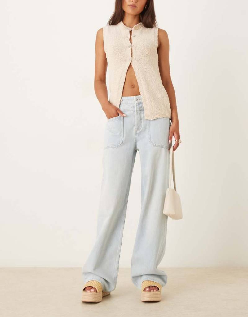 Free People - Palmer - Jeans in Daydream-Blau mit Bündchen von Free People