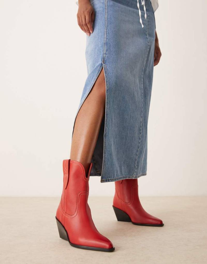 Free People - Pitchfork - Western-Stiefel in Rot mit Absatz von Free People