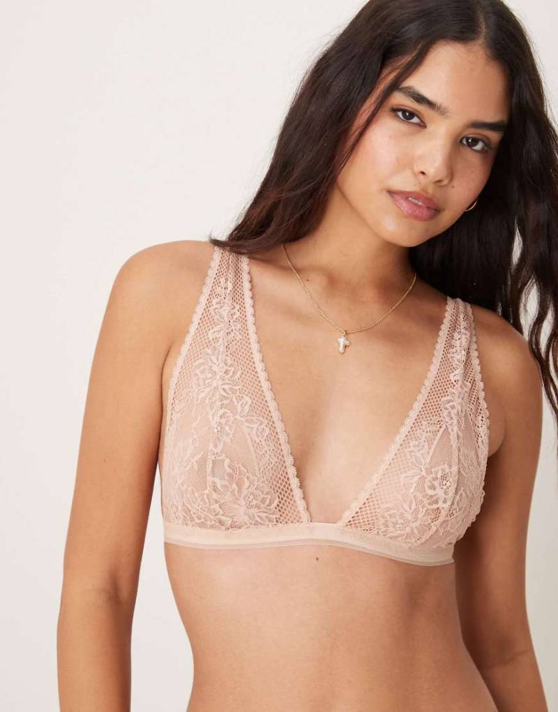 Free People - Reya - Bustier aus Spitze in Blassrosa von Free People