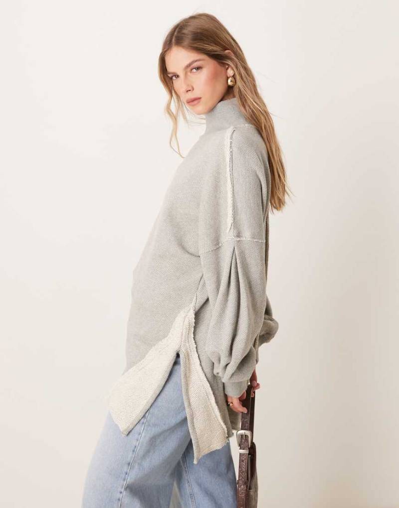 Free People - Sehr locker geschnittener Pullover in Heidegrau von Free People
