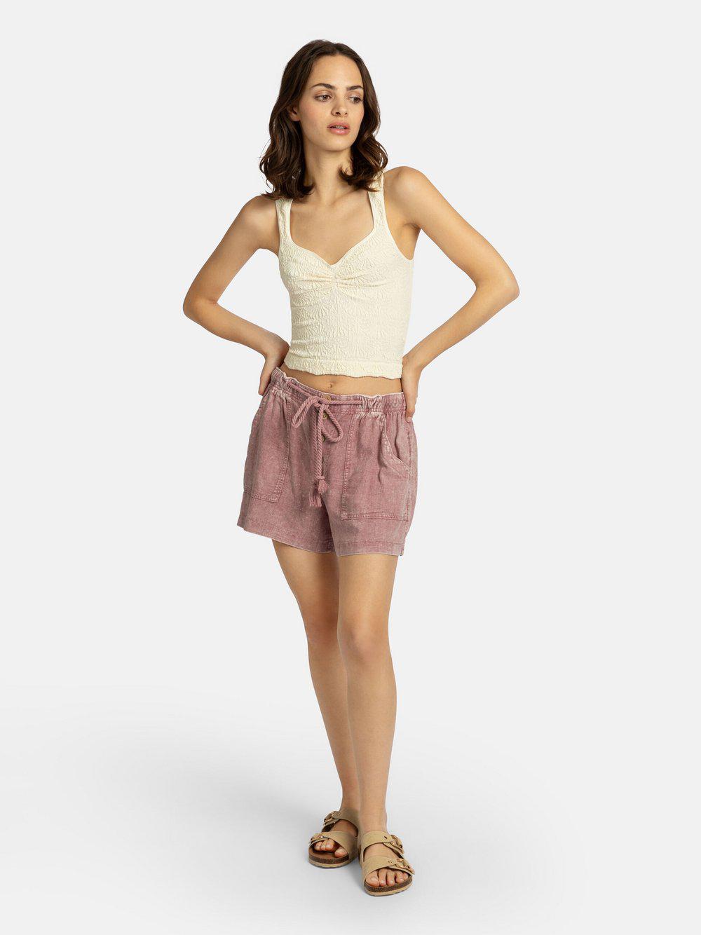 Free People Shorts Damen Leinen, rosa von Free People