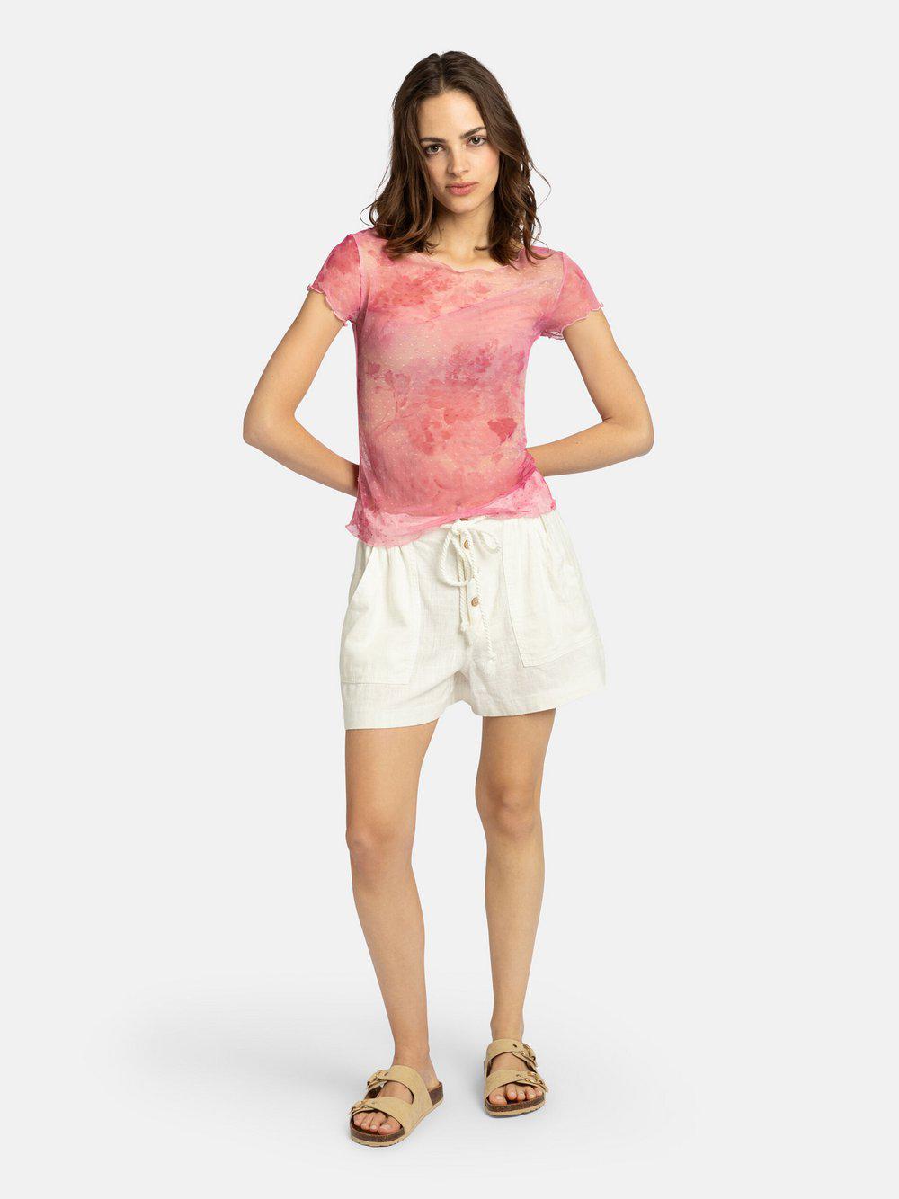 Free People Shorts Damen Leinen, weiß von Free People