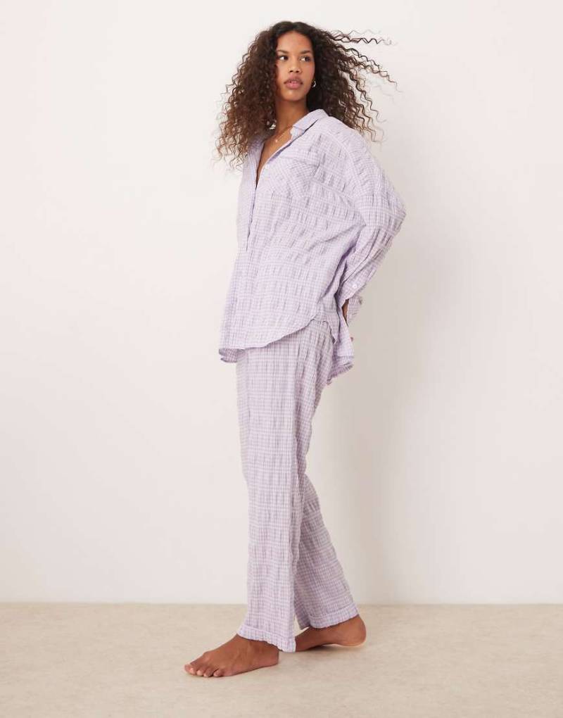 Free People - Strukturierte Pyjama-Hose in Flieder, Kombiteil-Lila von Free People