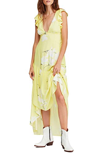 Free People Women's She's A Waterfall High/Low Maxi Dress (Lemon Ice, 10) von Free People