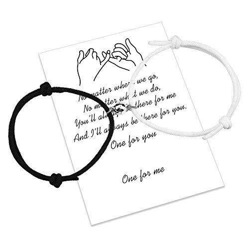 Magnetische Paare Armband Set Gegenseitige Anziehung Handgemachtes Seil für 2 geflochtene passende Armbänder Gelübde der ewigen Liebe Schmuck Geschenk für Frauen Männer (New B-White) von free-space